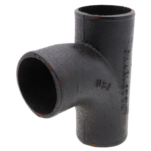Main product image of 3" No Hub Cast Iron Sanitary Tee w/ 2 45-Degree Right Hand Inlets