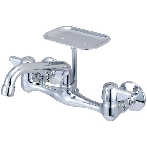 Main product image of 7-7/8"-8-1/8" Two Handle Wallmount Kitchen Faucet, 6" Tube Spout, 0048-TA