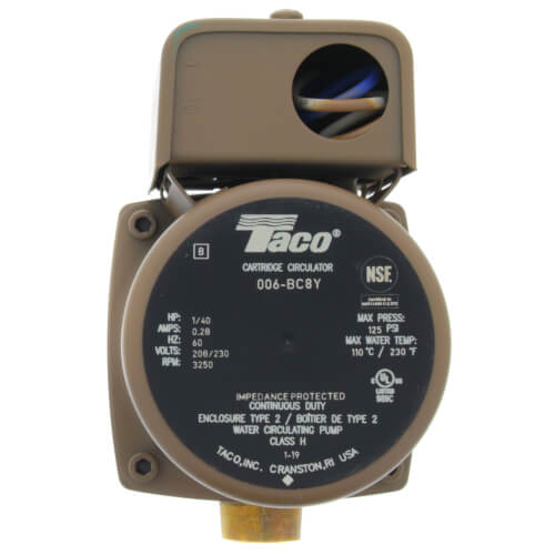 Main product image of 006 (1/2" Sweat) Taco Bronze Circulator, 1/40 HP (230V)