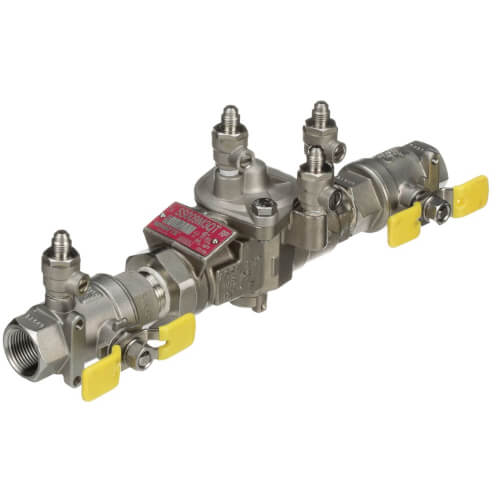 3/4" Stainless Steel Reduced Pressure Zone Backflow Preventer Assembly, 1/4 Shutoff Valves (SS009M3-QT)