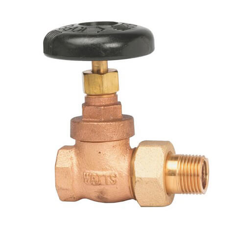 RA-1-SW 1" Steam Radiator Gate Valve (MNPT x Male Union)