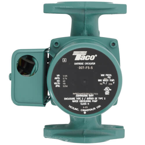 007 3/4" - 1-1/2" Rotated Flange Cast Iron Circulator, 1/25 HP