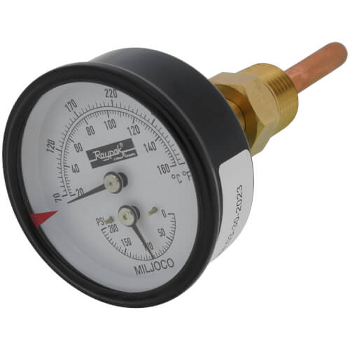 Main product image of T&P Gauge 60 to 320F, 0 to 230 PSI, 007399F
