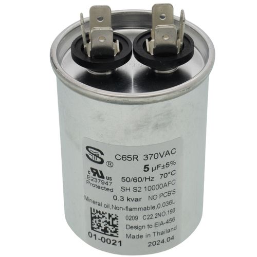Main product image of 5 MFD Round Run Capacitor (370V), 01-0021