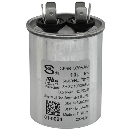Main product image of 10 MFD Round Capacitor (370V), 01-0024