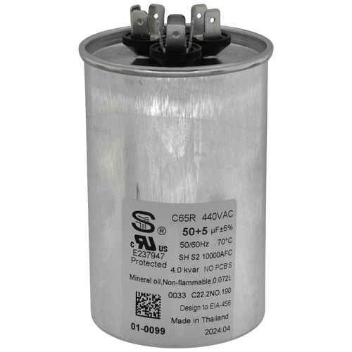 Main product image of 50/5 MFD Round Capacitor (440V), 01-0099