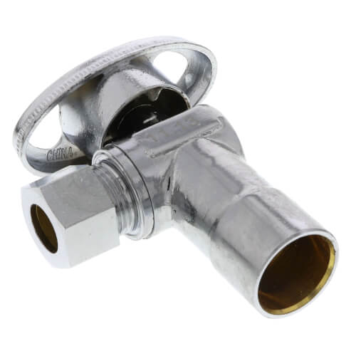 Main product image of 1/2" Nominal Sweat x 3/8" OD Compression Angle Stop Valve - LFBV892003, No Lead (Chrome)