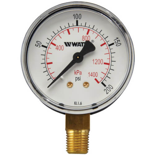 LFDPG1 2" Pressure Gauge - Lead Free (0-200 psi)