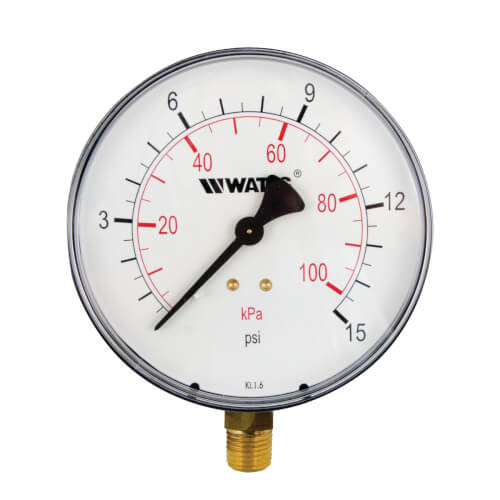 Main product image of LFDPG1 2-1/2" Bottom Entry Pressure Gauge Lead Free (0-15 psi)