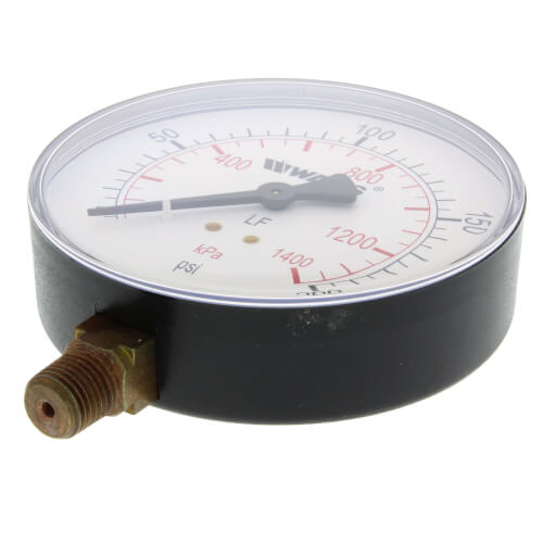 1/4" DPG-1 Bottom Entry Pressure Gauge w/ 4" Dial - Lead Free (0-200 PSI)