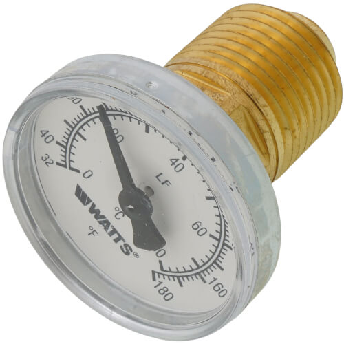 Main product image of 1/2 LFTB-1-1/2-132-176 Center Back Entry Bimetal Thermometer (1-1/2" Dial)