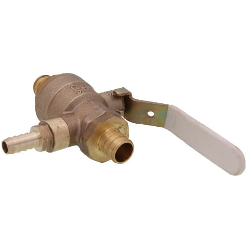 Main product image of 3/4" LFBRVM1 PEX Crimp x PEX Crimp x Barb Combination Ball Valve and Relief Valve, 125 PSI (Lead Free)