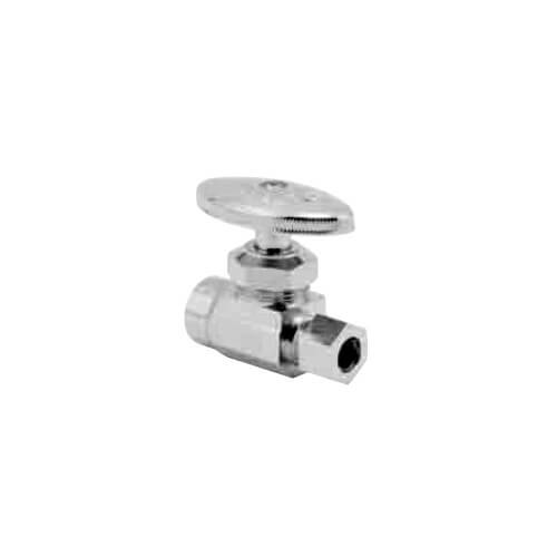 Main product image of 1/2" Nominal Sweat x 3/8" OD Compression Straight Stop Valve - LF892011, No Lead (Rough Brass)