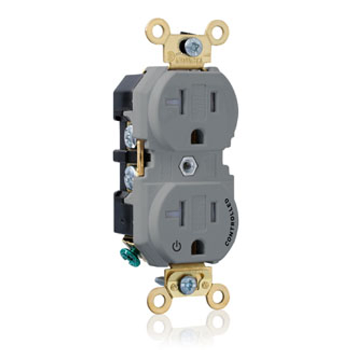 Main product image of Duplex Receptacle Heavy Duty Split-Circuit 1 Outlet Controlled 20A 125V NEMA 5-20R 2P 3W (Gray)