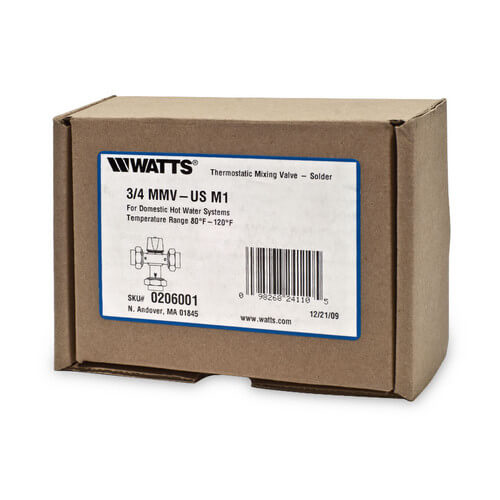 0206001 Watts 0206001 3/4" MMVUS M1, Sweat Mixing Valve