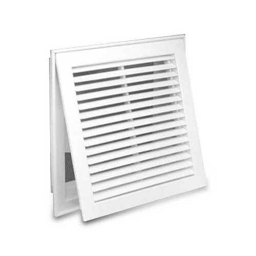 20" x 20" (Wall Opening Size) White Steel Fixed-Bar Filter Grille (96AFB Series)