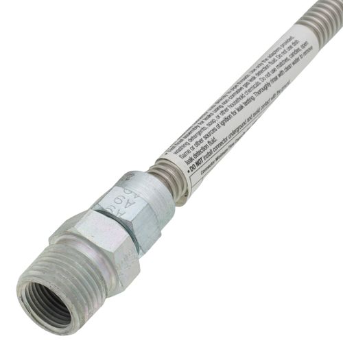 Main product image of Model 10-3132-48 1/4" ID (3/8" OD) Stainless Steel Gas Connector 1/2" MIP x 1/2" FIP (48" Length)