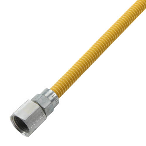 Main product image of Model 10C-3132-48 1/4" ID (3/8" OD) Coated Stainless Steel Gas Connector 1/2" MIP x 1/2" FIP (48" Length)