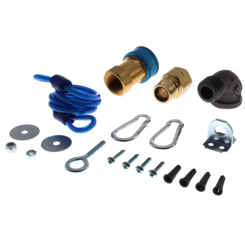 Main product image of Model 1675BPQR48 3/4" ID (1" OD) Blue Hose Moveable Foodservice Gas Connector (48" Length)