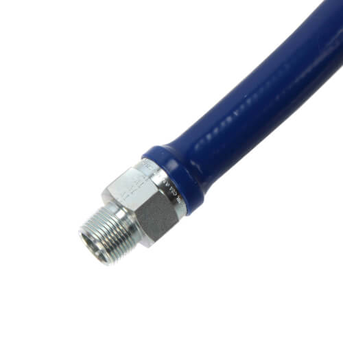 Main product image of Model 1675BPQR48 3/4" ID (1" OD) Blue Hose Moveable Foodservice Gas Connector (48" Length)