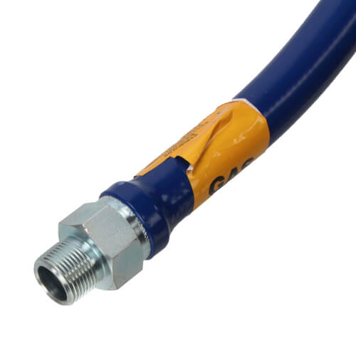 Main product image of Model 1675BPQR48 3/4" ID (1" OD) Blue Hose Moveable Foodservice Gas Connector (48" Length)