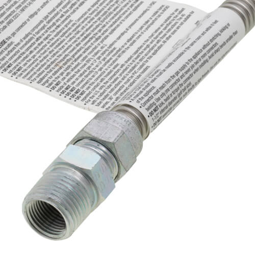 Model 20-3132-18 3/8" ID (1/2" OD) Stainless Steel Gas Connector 1/2" MIP x 1/2" FIP (18" Length)