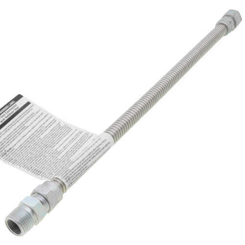 Model 20-3132-18 3/8" ID (1/2" OD) Stainless Steel Gas Connector 1/2" MIP x 1/2" FIP (18" Length)