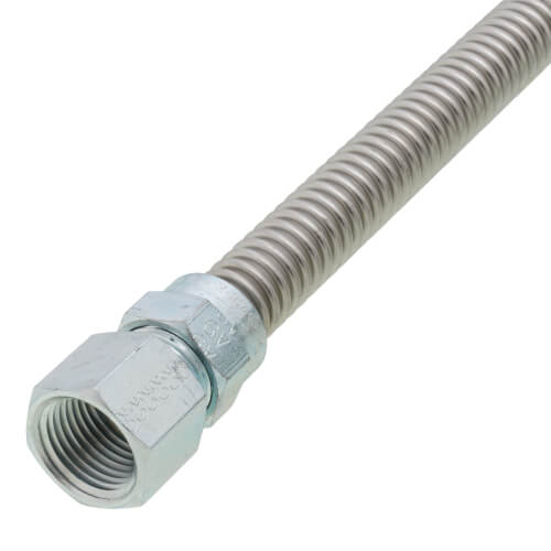 Model 20-3132-24 3/8" ID (1/2" OD) Stainless Steel Gas Connector 1/2" MIP x 1/2" FIP (24" Length)
