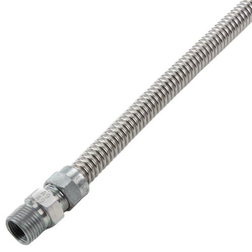Main product image of Model 20-3132-48 3/8" ID (1/2" OD) Stainless Steel Gas Connector 1/2" MIP x 1/2" FIP (48" Length)