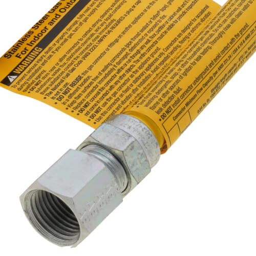 Main product image of Model 20C-3132-48 3/8" ID (1/2" OD) Coated Stainless Steel Gas Connector 1/2" MIP x 1/2" FIP (48" Length)