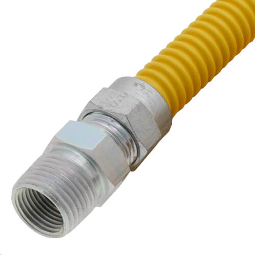 Main product image of Model 20C-3132-48 3/8" ID (1/2" OD) Coated Stainless Steel Gas Connector 1/2" MIP x 1/2" FIP (48" Length)