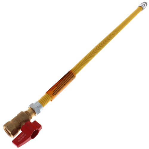 Model 20C-3135-24 3/8" ID (1/2" OD) Coated Stainless Steel Gas Connector 1/2" MIP x 1/2" FIP (24" Length)