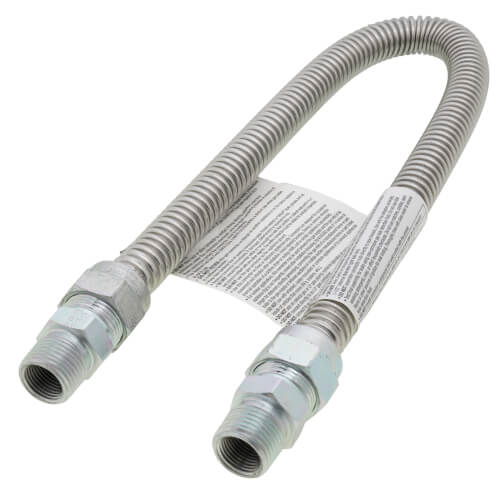 Main product image of Model 30-3131-24 1/2" ID (5/8" OD) Stainless Steel Gas Connector 1/2" MIP x 1/2" MIP (24" Length)