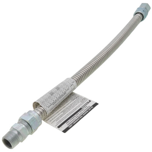 Model 30-3132-18 1/2" ID (5/8" OD) Stainless Steel Gas Connector 1/2" MIP x 1/2" FIP (18" Length)