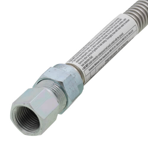 Model 30-3132-24 1/2" ID (5/8" OD) Stainless Steel Gas Connector 1/2" MIP x 1/2" FIP (24" Length)