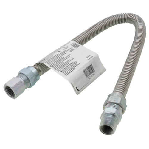 Model 30-3132-24 1/2" ID (5/8" OD) Stainless Steel Gas Connector 1/2" MIP x 1/2" FIP (24" Length)