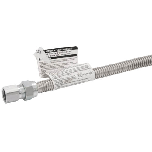 Model 30-3132-48 1/2" ID (5/8" OD) Stainless Steel Gas Connector 1/2" MIP x 1/2" FIP (48" Length)