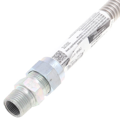 Main product image of Model 30-3141-48 1/2" ID (5/8" OD) Stainless Steel Gas Connector 1/2" MIP X 3/4" MIP (48" Length)