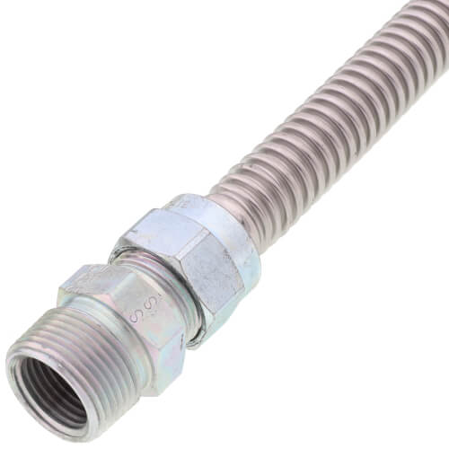 Main product image of Model 30-4142-36 1/2" ID (5/8" OD) Stainless Steel Gas Connector 3/4" MIP x 3/4" FIP (36" Length)