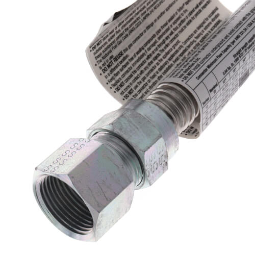 Main product image of Model 30-4242-48 1/2" ID (5/8" OD) Stainless Steel Gas Connector 3/4" FIP (48" Length)