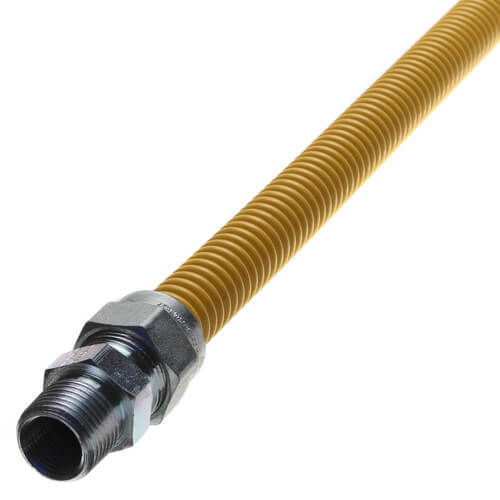 Model 30C-3131-24 1/2" ID (5/8" OD) Coated Stainless Steel Gas Connector 1/2" MIP x 1/2" MIP (24" Length)