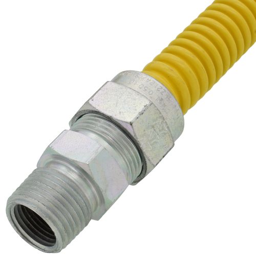 Main product image of Model 30C-3131-24 1/2" ID (5/8" OD) Coated Stainless Steel Gas Connector 1/2" MIP x 1/2" MIP (24" Length)