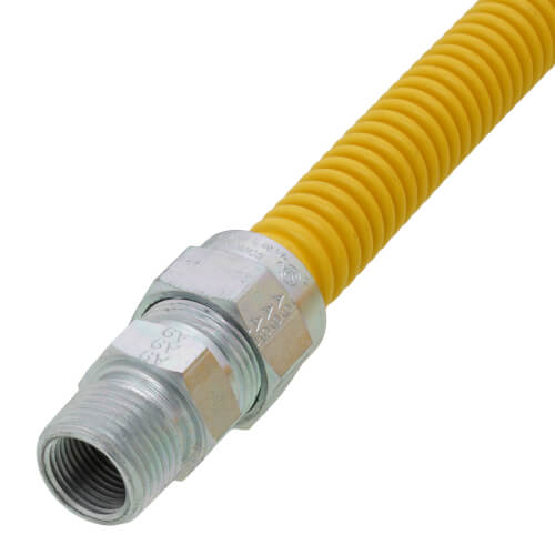 Model 30C-3132-24 1/2" ID (5/8" OD) Coated Stainless Steel Gas Connector 1/2" MIP x 1/2" FIP (24" Length)