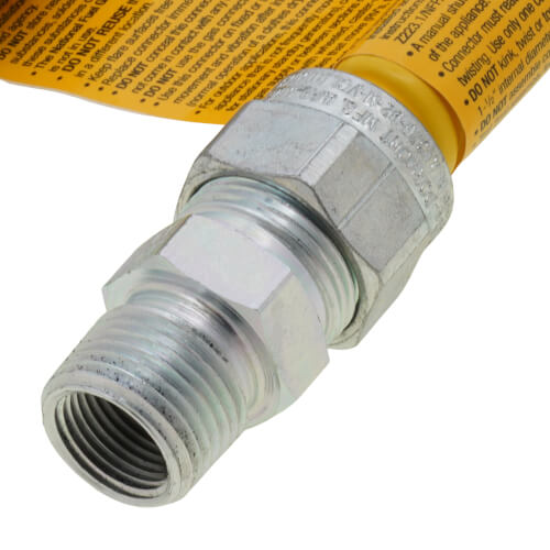 Model 30C-3132-48 1/2" ID (5/8" OD) Coated Stainless Steel Gas Connector 1/2" MIP x 1/2" FIP (48" Length)