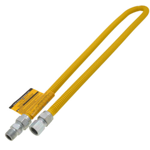 Model 30C-3132-48 1/2" ID (5/8" OD) Coated Stainless Steel Gas Connector 1/2" MIP x 1/2" FIP (48" Length)
