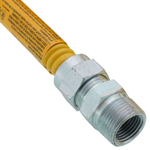 Main product image of Model 30C-4142-48 1/2" ID (5/8" OD) Coated Stainless Steel Gas Connector 3/4" MIP x 3/4" FIP (48" Length)
