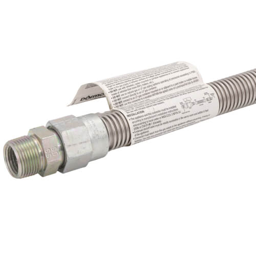 Main product image of Model 40-4142-24 3/4" ID (1" OD) High BTU Stainless Steel Gas Connector 3/4" MIP x 3/4" FIP (24" Length)