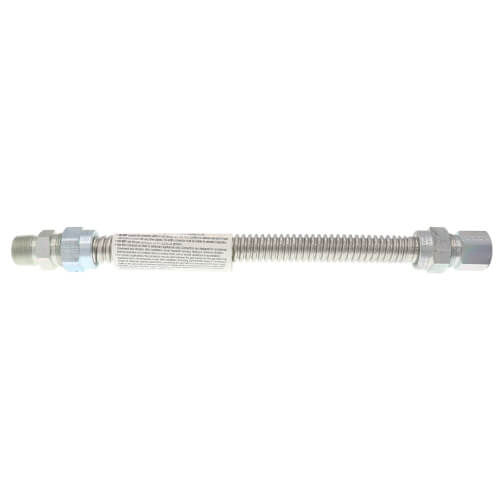 Main product image of Model 30-3132-12 1/2" ID (5/8" OD) Stainless Steel Gas Connector 1/2" MIP X 1/2" FIP (12" Length)