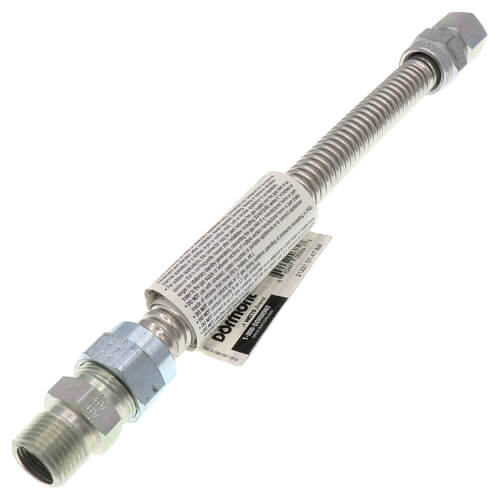 Main product image of Model 30-3132-12 1/2" ID (5/8" OD) Stainless Steel Gas Connector 1/2" MIP X 1/2" FIP (12" Length)