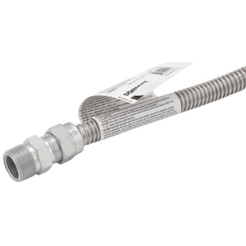 Main product image of Model 30-4141-24 1/2" ID (5/8" OD) Stainless Steel Gas Connector 3/4" MIP (24" Length)